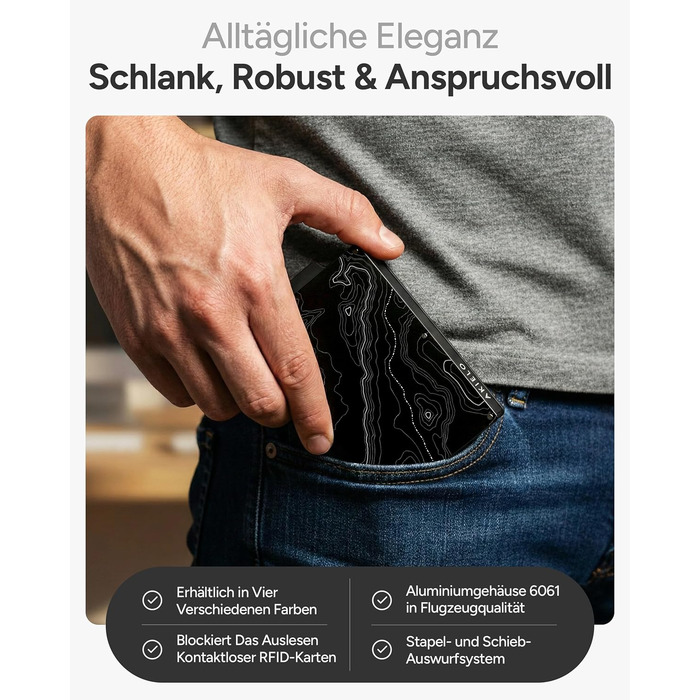 RFID захисне картхолдер Alpha Kollektion: мінімалістичний картхолдер для чоловіків з подарунковою коробкою