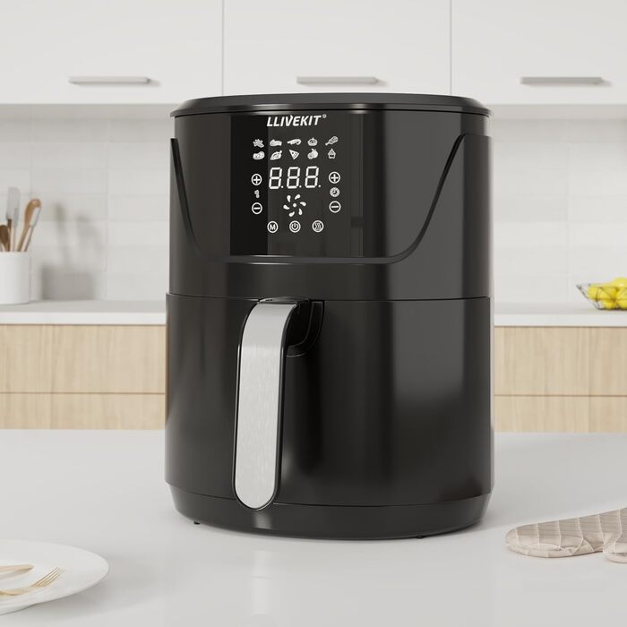 Фритюрниця LLIVEKIT з 2 камерами, 4.5L+4.5L, Airfryer 9-в-1, без олії, з сенсорним екраном, таймером