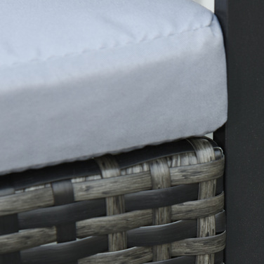 Набір садових меблів Outsunny з ротангу Polyrattan на 2 особи з сірими подушками, стійкий до погодних умов і стильний