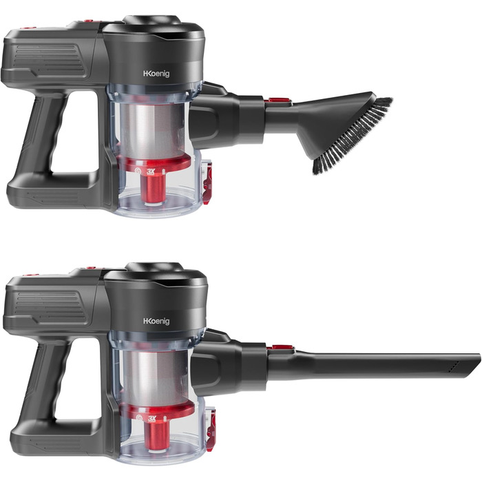 Акумуляторний пилосос H.Koenig UP600 PowerClean 22.2V: 3-в-1, LED-щітка, 40 хв, 150 Вт, 2 швидкості, видалення шерсті тварин