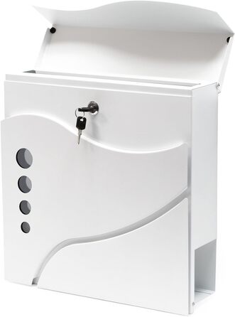 Поштовий ящик Wiltec Designer V24 антрацит/нержавіюча сталь, 370x105x370 мм, настінний, з замком, вікном та газетницею