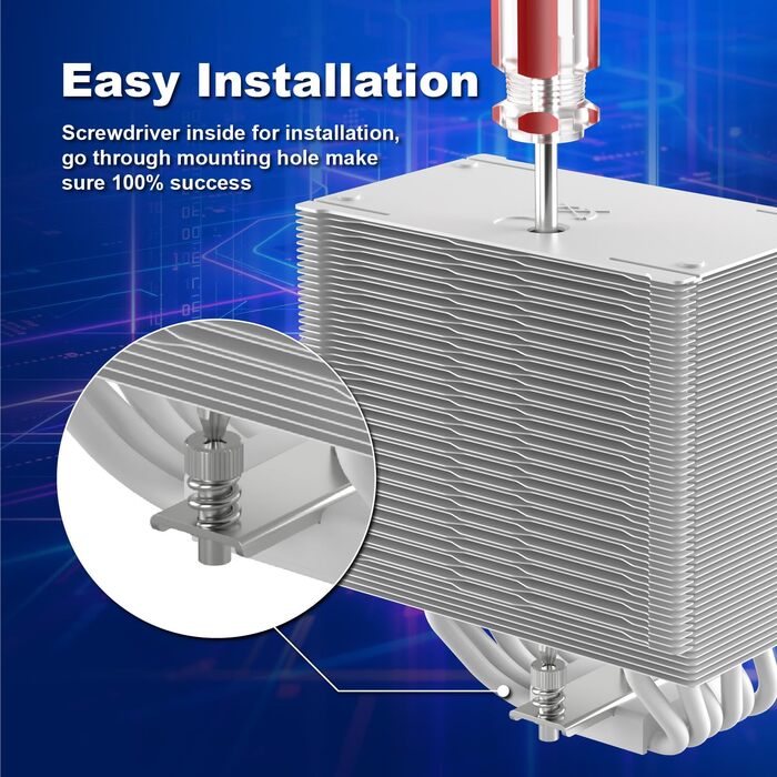 Scythe Mugen 6 White ARGB - Кулер для CPU з RGB підсвічуванням, 120мм, LGA1700, LGA1151, AM5/AM4