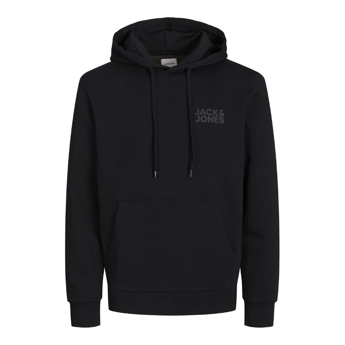 Чоловічий худі Jack & Jones Regular Fit JJEADRIAN з принтом, чорний