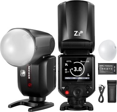 NEEWER Z2-S 2.4G TTL Speedlite для Sony: Потужний спалаху з регулюванням потужності, дифузор, 2 моделювальні лампи, акумулятор 3000mAh