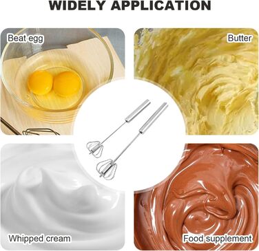 Набір міксерів для збивання яєць, 2 шт. з нержавіючої сталі