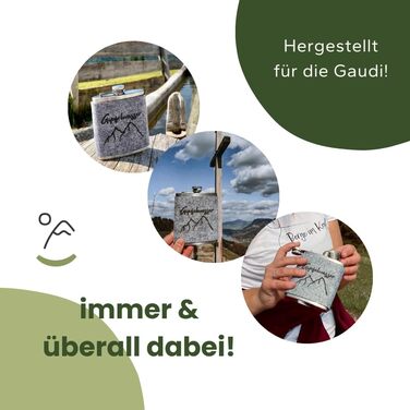Фляга Gipfelgaudi з фетровим чохлом та лазерним гравіюванням – 200 мл, нержавіюча сталь | Стильна фляга для подорожей та особливих моментів