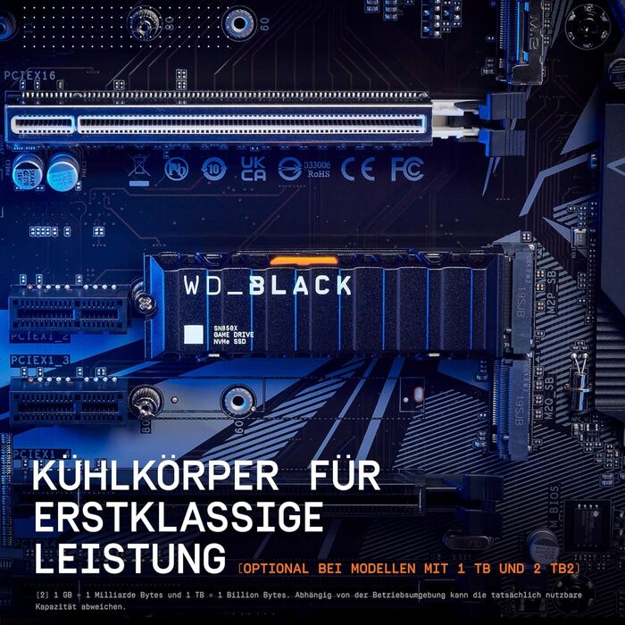 SSD накопичувач WD_BLACK SN850X 8TB PCIe Gen4 з радіатором - ігровий SSD, 7300 МБ/с читання, 6300 МБ/с запис