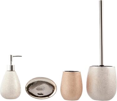 Набір для ванної кімнати Axentia Hollywood – 4 предмети, сріблястий, 13x32x20 см (Рожеве золото/Чорний)