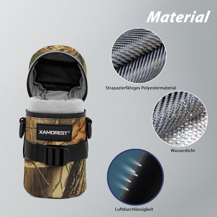 Чохол для об'єктива камери, нейлон, оливковий (8.5 x 10.5 см)