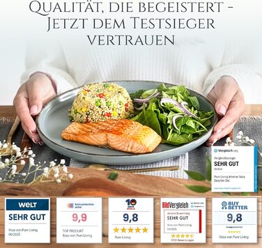 Набір посуду Steingut для 6 осіб, 24 елементи, Rustic стиль, Rauchblau (димно-блакитний)