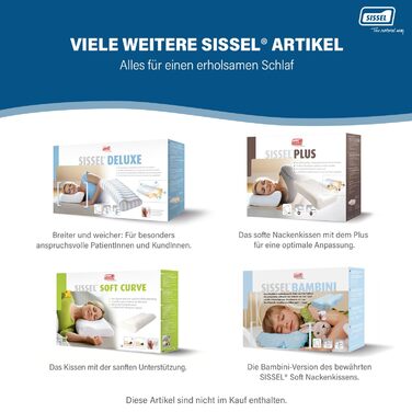 Ортопедична подушка Sissel Soft Plus з вискоеластичного піни для шиї, регульована висота, м'який велюровий чохол, ідеальна при болях у шиї, 5 років гарантії