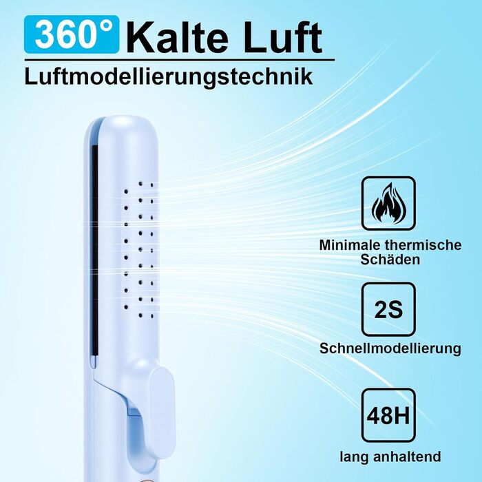 Випрямляч та локони 2-в-1 з функцією холодного повітря, 5 температурних режимів (140-220°C), Blow-функція для швидкого укладання