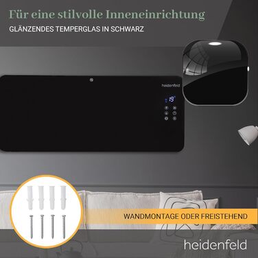 Конвектор Heidenfeld GK200 з Wi-Fi | 3 роки гарантії - електричний конвектор, 2000 Вт, до 40 м²