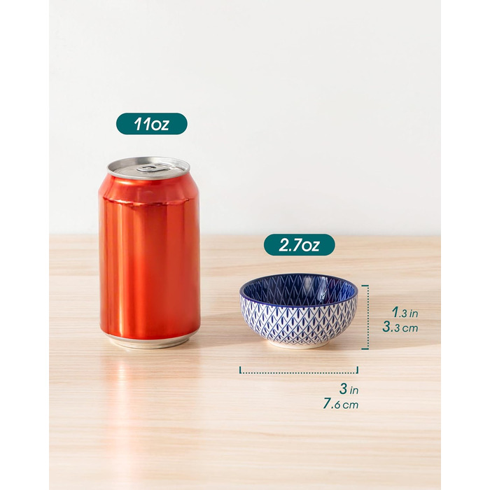 Набір кавових чашок з блюдцями Vancasso Cappuccino SELENE 6шт, 240мл, блакитно-білий вінтаж, порцеляна