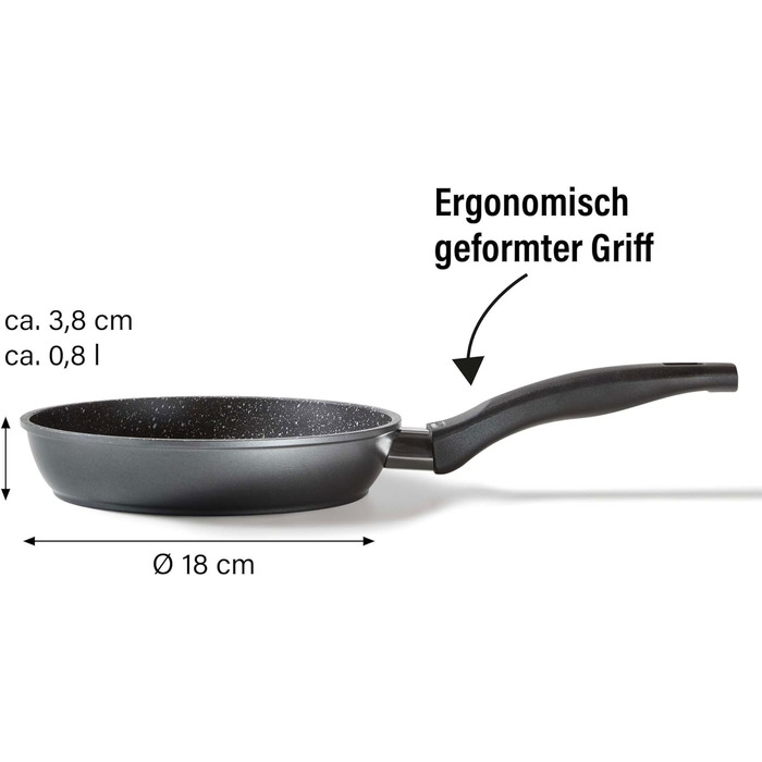 Сковорода STONELINE 16 см з антипригарним покриттям (камінь), для індукції, алюмінієва, сіра