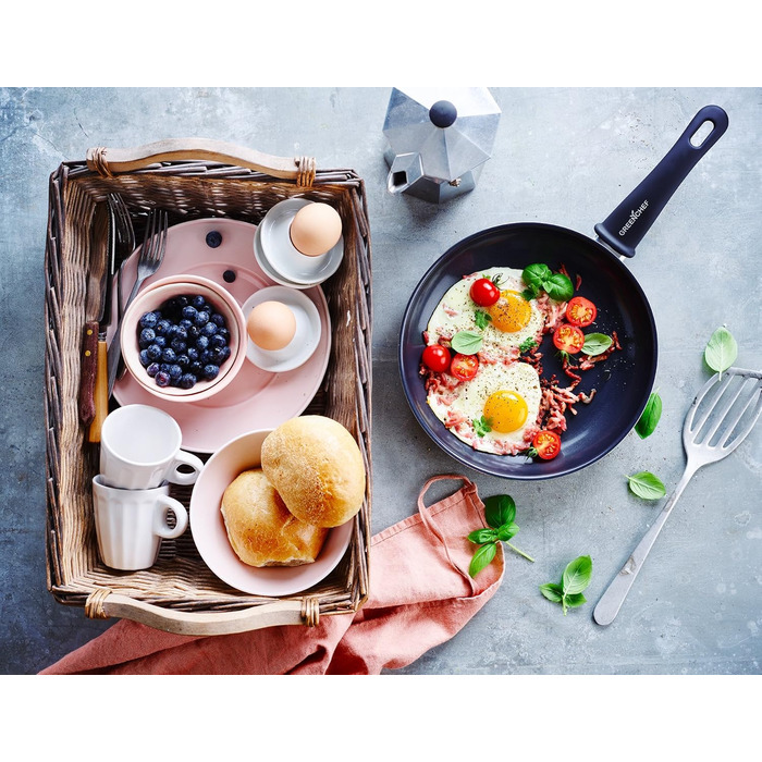 GreenChef Diamond Soft Grip Non-Stick Coating, 30cm, PFAS-free, Induction, Dishwasher Safe, Black 30cm (Frying Pan, 20cm Frying Pan)