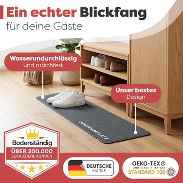 Килимок для дому 40x60 см, стійкий до прання - ідеальний розмір для вхідних дверей. Килимок для входу, привітальний напис та сердечко (Мінімалістичний)