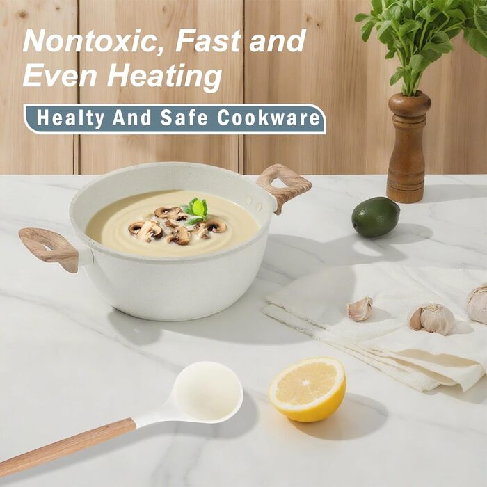 Набір кухонного посуду з антипригарним покриттям, 11 предметів, для духовки та гриля (до 177°C), каструлі та сковорідки, кухонний набір, сковорідки, каструлі, сотейник, для кухні, для дому, придатний для миття в посудомийній машині