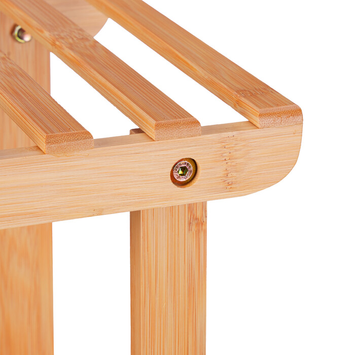 Relaxdays Bamboo Plant Shelf with Wheels