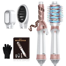 Airstyler 6 в 1: Фен-щітка, плойка, іонний фен, набір для укладання волосся 1000W, білий. Ідеальний подарунок для жінок