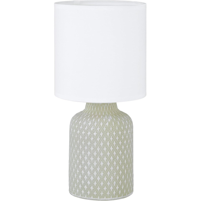 Настільна лампа EGLO Bellariva: кераміка кремового кольору, тканина білого кольору, з вимикачем, цоколь E14, для вітальні та спальні