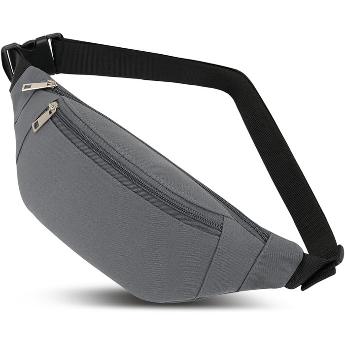 Сумка на пояс (бананка) водонепроникна, стильна, унісекс, нейлон для чоловіків та жінок. Підходить для спорту, подорожей, прогулянок з собакою (сіра)