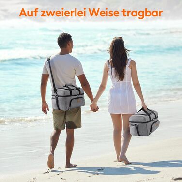 Термосумка LifeWit 30L, 32 банки, зелена: для пікніка, пляжу, роботи, подорожей