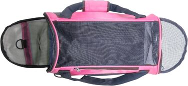 Транспортна сумка для тварин, схвалена авіакомпаніями, для середніх та маленьких котів, цуценят, кошенят, собак/котів, сумка для подорожей з тваринами (рожева, M)