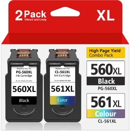 Комплект картриджів Inkwood 560 XL (чорний) та 561 XL (кольоровий) для принтерів Canon Pixma TS5350, TS5351, TS5352, TS7450, TS7451