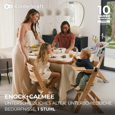 Дитяча подушка для стільчика Kinderkraft ENOCK, м'яка, з ременями, легко миється, гіпоалергенна, чорна, для стільчика CALMEE, сірий