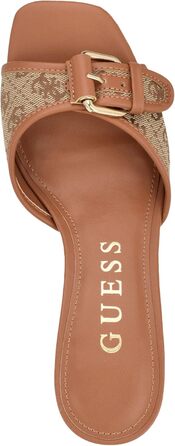 Босоніжки жіночі GUESS Peomit на підборах, бежево-коричневі, 38 EU