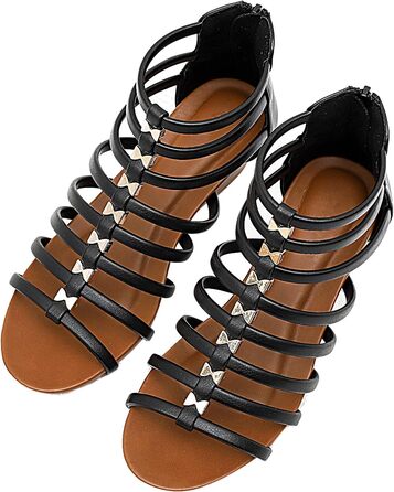 Сандалі жіночі STMAHER Gladiator-Sandalen сріблясті на танкетці, літні пляжні босоніжки 36 EU