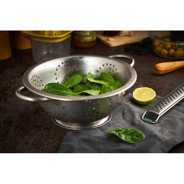 Сито з нержавіючої сталі Abrus® 24 см - міцне, з широкою ручкою, придатне для миття в посудомийній машині