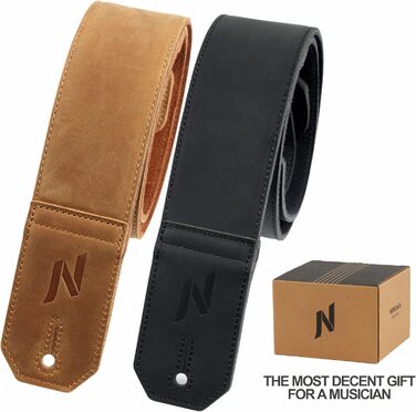 Накладки на гітару Nefelibata: шкіряний ремінь для бас-гітари, електрогітари та акустичної гітари (жовтий, тиснення Сахара)