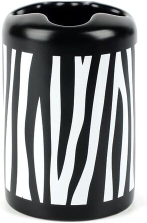 WPM 4-Piece Ceramic Bathroom Accessories Set – our complete bathroom decor set includes a designer soap dispenser or lotion dispenser, toothbrush holder, cup, and soap dish (Black, White)