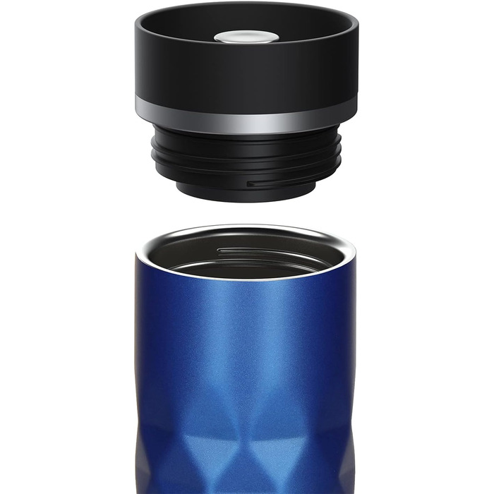 Термокружка Diamond з нержавіючої сталі 450 мл, з кнопкою, витримує гарячі та холодні напої, без BPA, вишуканий блиск (Ультрамарин)