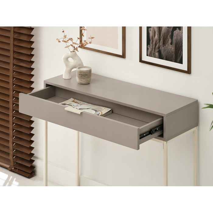 Консольний столик Mebel-Partner, колір крем (матовий бежевий), 80 x 76,5 x 28 см