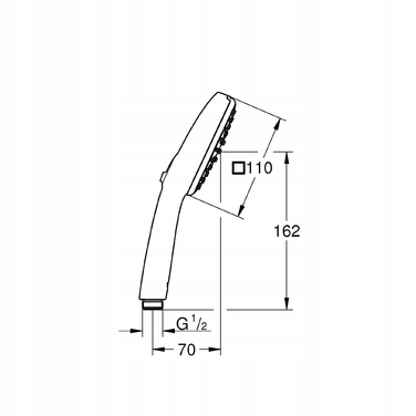 Душова лійка GROHE Vitalio Comfort 110 Rain Jet, 2 режими розпилення, хром