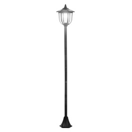 Outsunny Solar Garden Light LED Lantern, 30/60 Lumens, Black Plastic, Ø26.5 x H177 cm, ideal for Garden & Patio