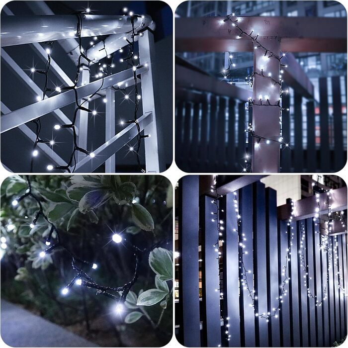 Льодогенератор для дому: компактний, з LED підсвіткою, 200 LED, для вечірок, свят, саду, балкону, ялинки. Білий колір, вологостійкий, з пультом та таймером