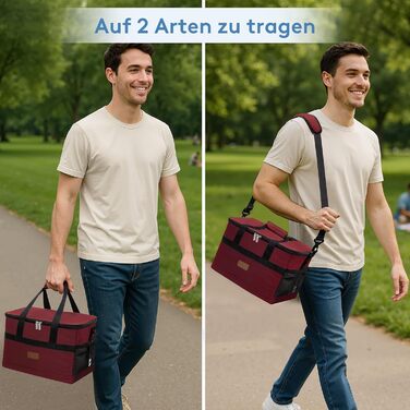 Термосумка для їжі Lifewit 20L, червона (для пікніка, обіду, транспортування продуктів)