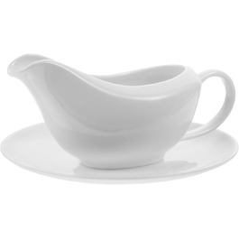 Cabilock Saucepan with Ergonomic Handle, White, Fine Porcelain, Saucepan and Tray for Sauces, Dressings, Salad, Microwave and Dishwasher Safe