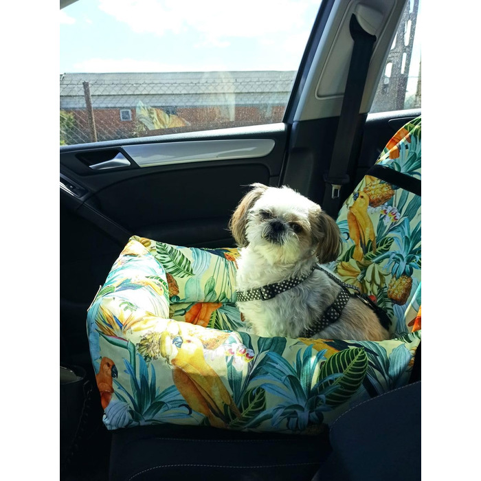 Крісло-ліжко для собак у машину Petsen з іменем, корзина для собак маленьких порід, автоліжко для собак, автокорзина для собак, ліжко для собак (також підходить для птахів)