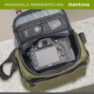 Сумка для фотоапарата Mantona Milano Vintage (оливково-зелена, маленька) для DSLR та бездзеркальних камер + аксесуари