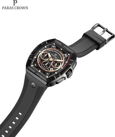 Чоловічий годинник-хронограф на кварцовому механізмі з японським годинниковим механізмом, 5ATM, корпус з нержавіючої сталі, ремінець з силікону (чорний)