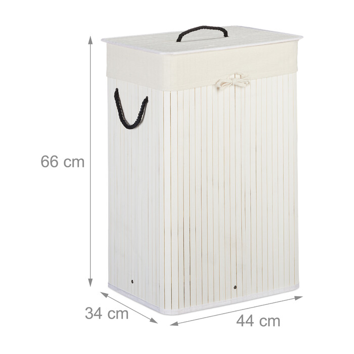 Relaxdays Bamboo Laundry Basket Rectangular