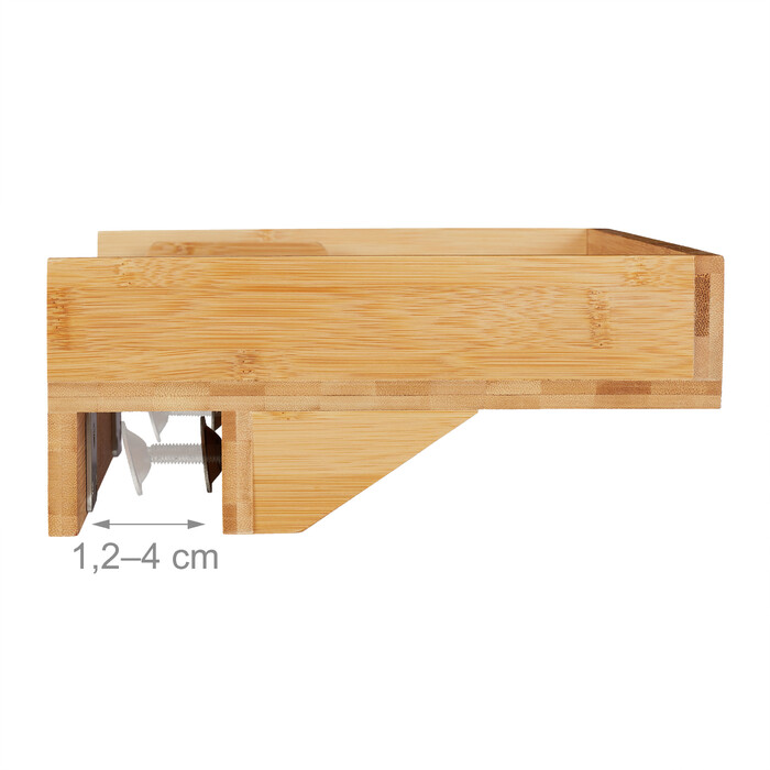 Relaxdays Bamboo Bedside Table with Organizer