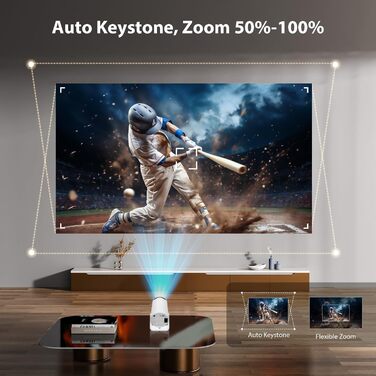 Портативний міні-проектор HY300 Pro з Wi-Fi 6, Bluetooth 5.0 та Android 11.0 (рожевий). Підтримка 1080P та декодування 4K.