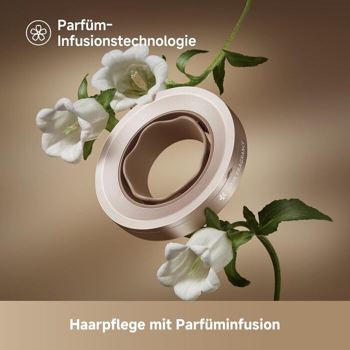 Фен DREAME Hair: Швидке сушіння, 110 000 обертів/хв, іонізація, регулювання температури та потужності, насадки, тиха робота, білий (золотий, Glory Mix)