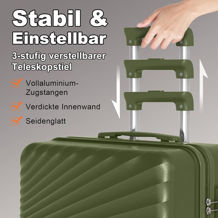 Набір валіз Joyway 6шт з жорстким корпусом, легкий, з 4 колесами та TSA-замком. Включає багатофункціональну сумку та косметичку. Колір: зелений